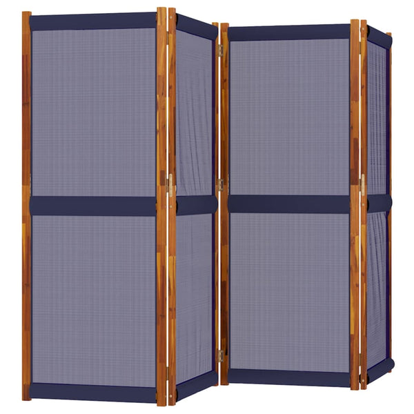 Dunkelblauer 4-Panel Paravent 280x180 cm