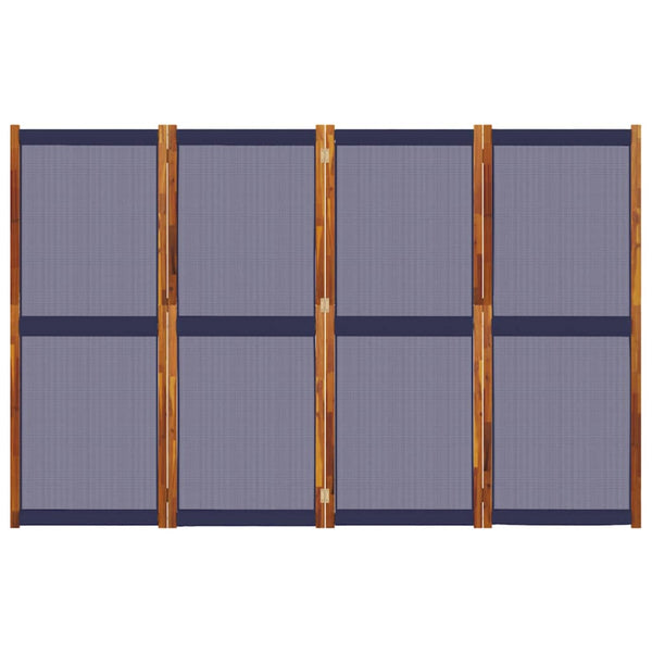 Dunkelblauer 4-Panel Paravent 280x180 cm