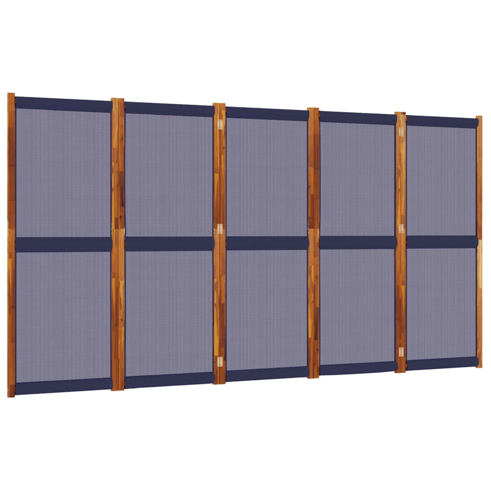 Dunkelblauer 5-teiliger Paravent 350x180 cm