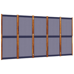 Dunkelblauer 5-teiliger Paravent 350x180 cm