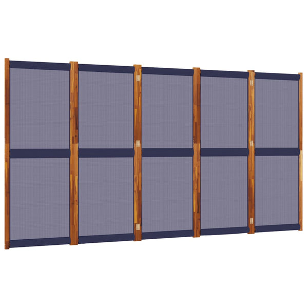 Dunkelblauer 5-teiliger Paravent 350x180 cm