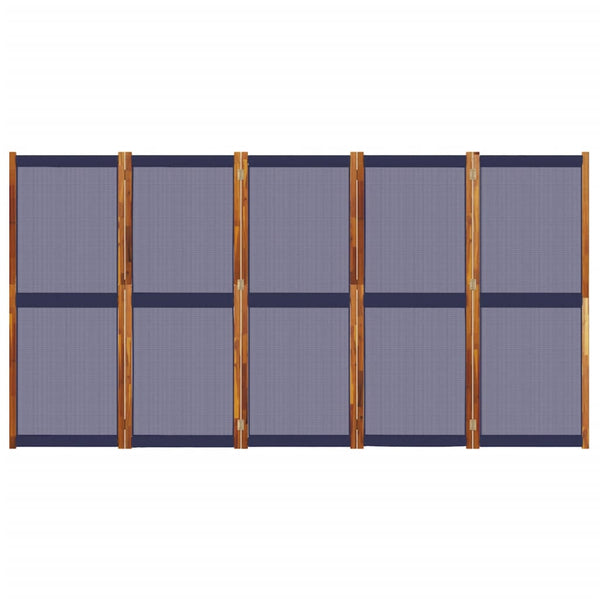 Dunkelblauer 5-teiliger Paravent 350x180 cm