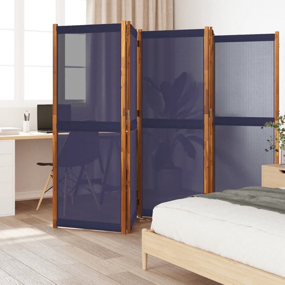 Dunkelblauer 5-teiliger Paravent 350x180 cm