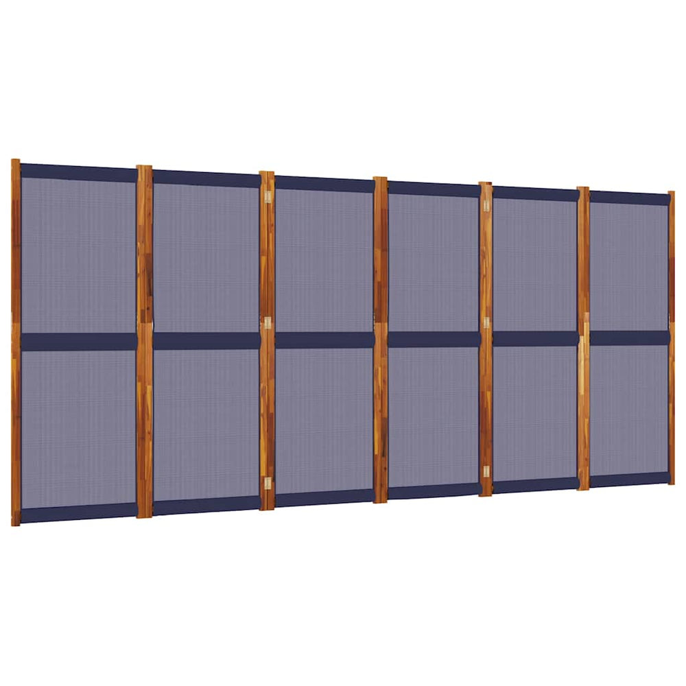 Dunkelblauer 6-teiliger Paravent 420x180 cm