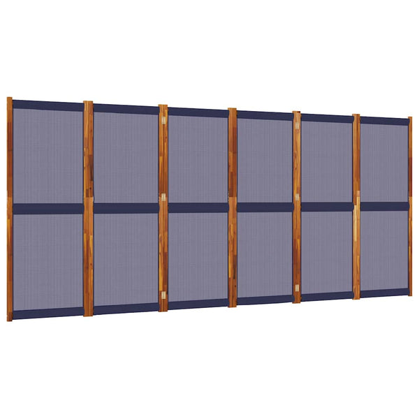 Dunkelblauer 6-teiliger Paravent 420x180 cm