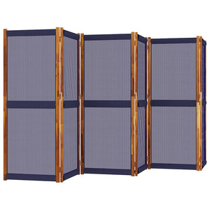 Dunkelblauer 6-teiliger Paravent 420x180 cm