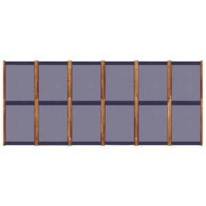 Dunkelblauer 6-teiliger Paravent 420x180 cm