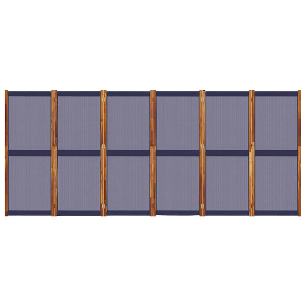 Dunkelblauer 6-teiliger Paravent 420x180 cm