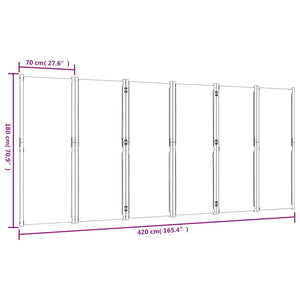Dunkelblauer 6-teiliger Paravent 420x180 cm