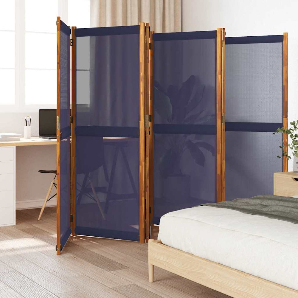Dunkelblauer 6-teiliger Paravent 420x180 cm