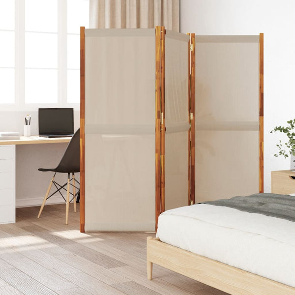 3-tlg. Raumteiler Taupe 210x180 cm