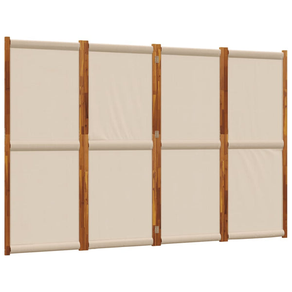 4-tlg. Paravent Raumteiler Taupe 280x180 cm