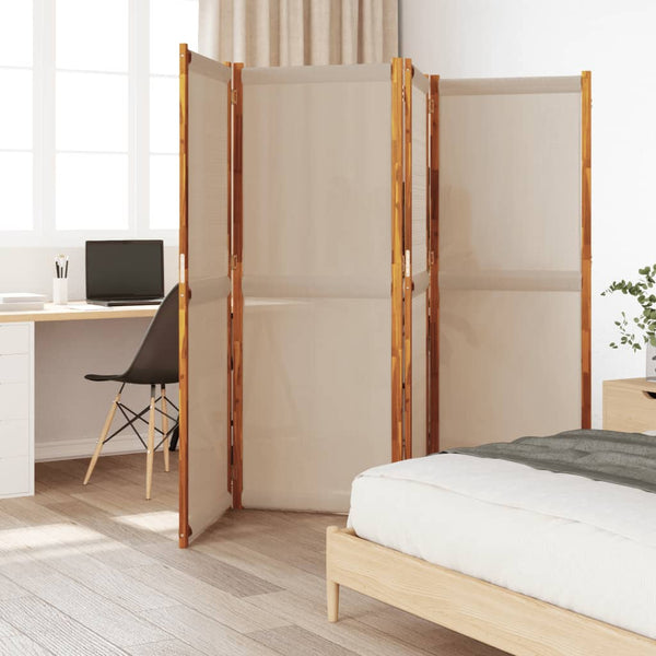 4-tlg. Paravent Raumteiler Taupe 280x180 cm