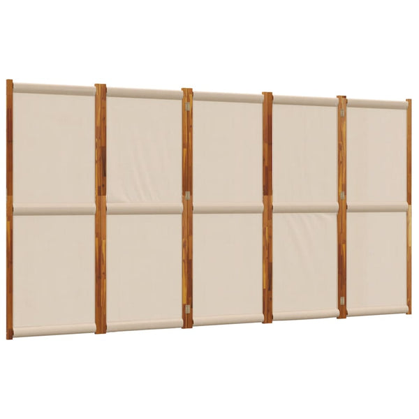 5-teiliger Raumteiler Taupe 350x180 cm