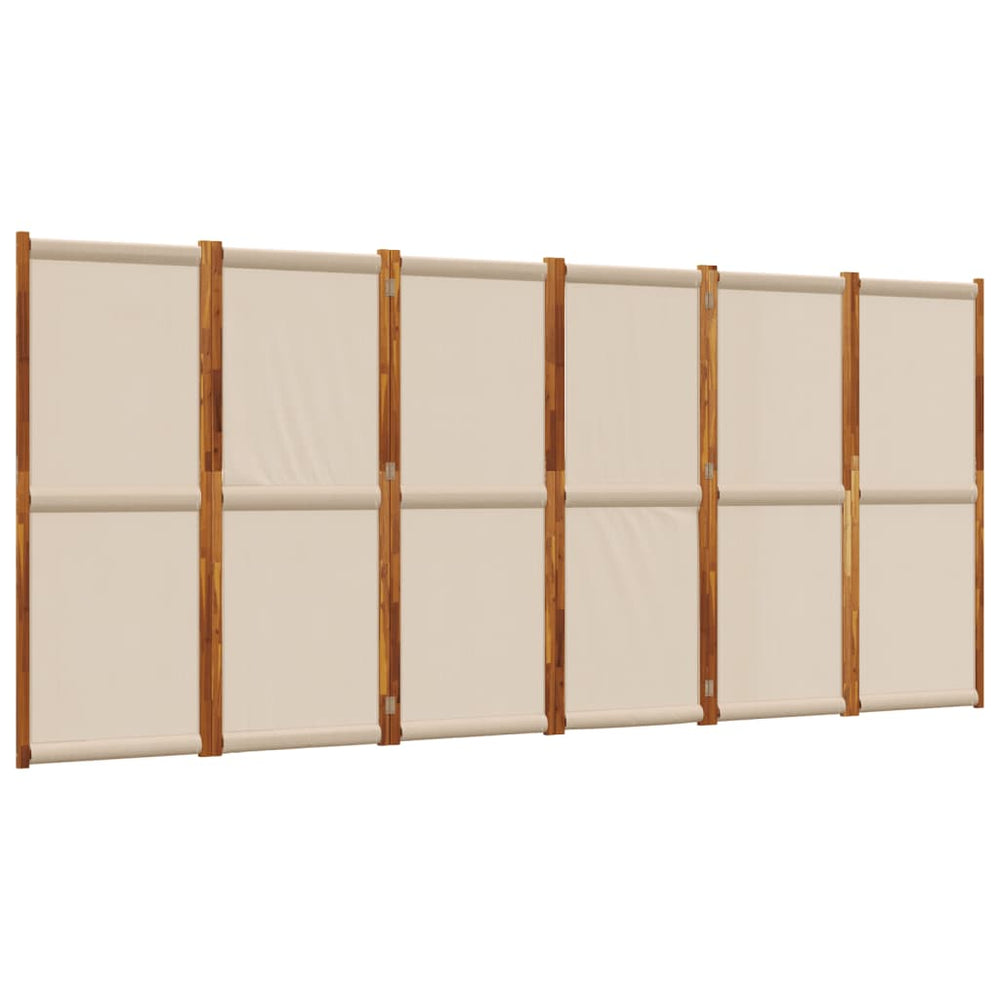 6-teiliger Raumteiler Taupe 420x180 cm