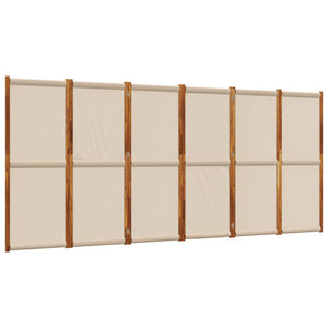 6-teiliger Raumteiler Taupe 420x180 cm