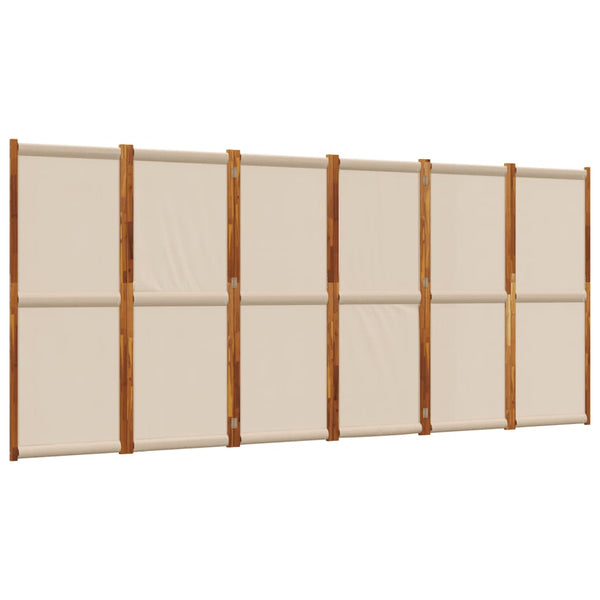 6-teiliger Raumteiler Taupe 420x180 cm