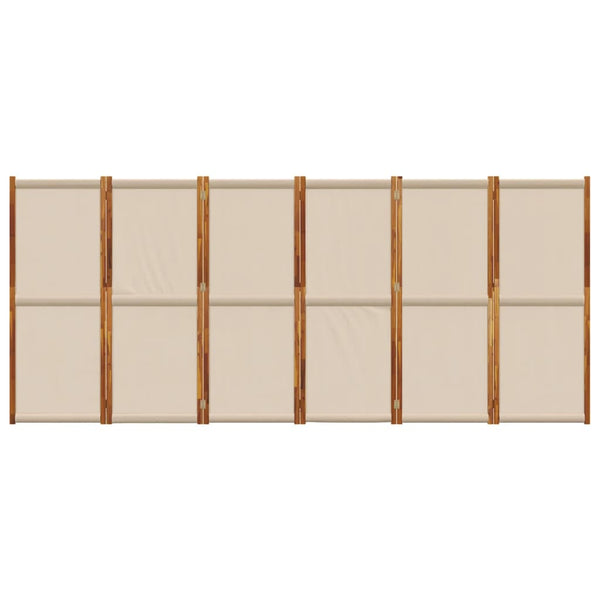 6-teiliger Raumteiler Taupe 420x180 cm