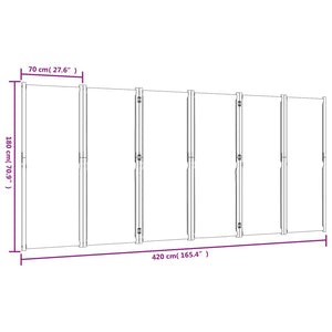 6-teiliger Raumteiler Taupe 420x180 cm