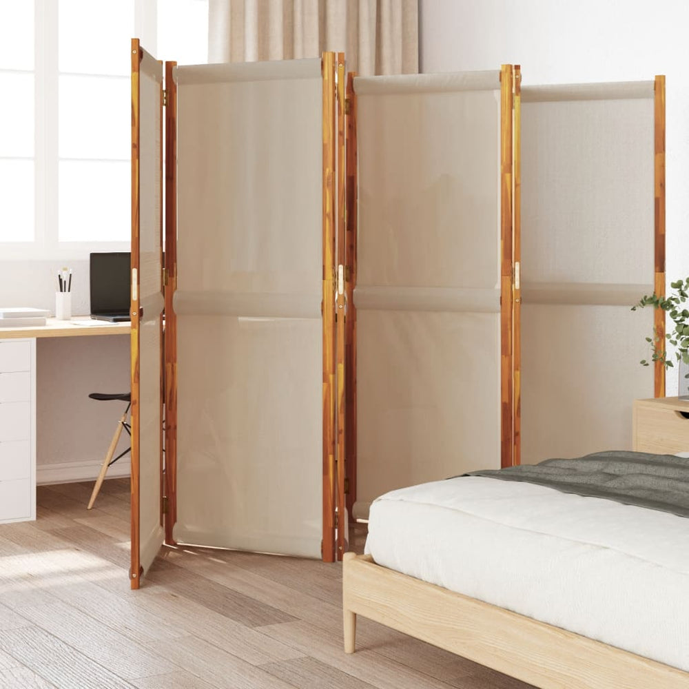 6-teiliger Raumteiler Taupe 420x180 cm