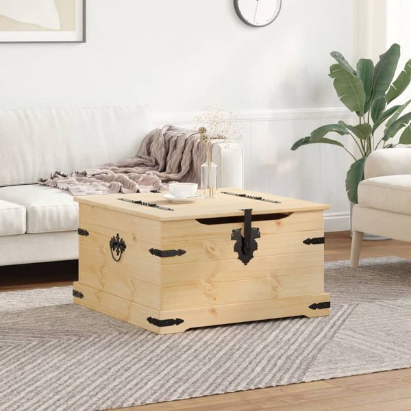 Massivholz Truhe Kiefer 78x78x45 cm