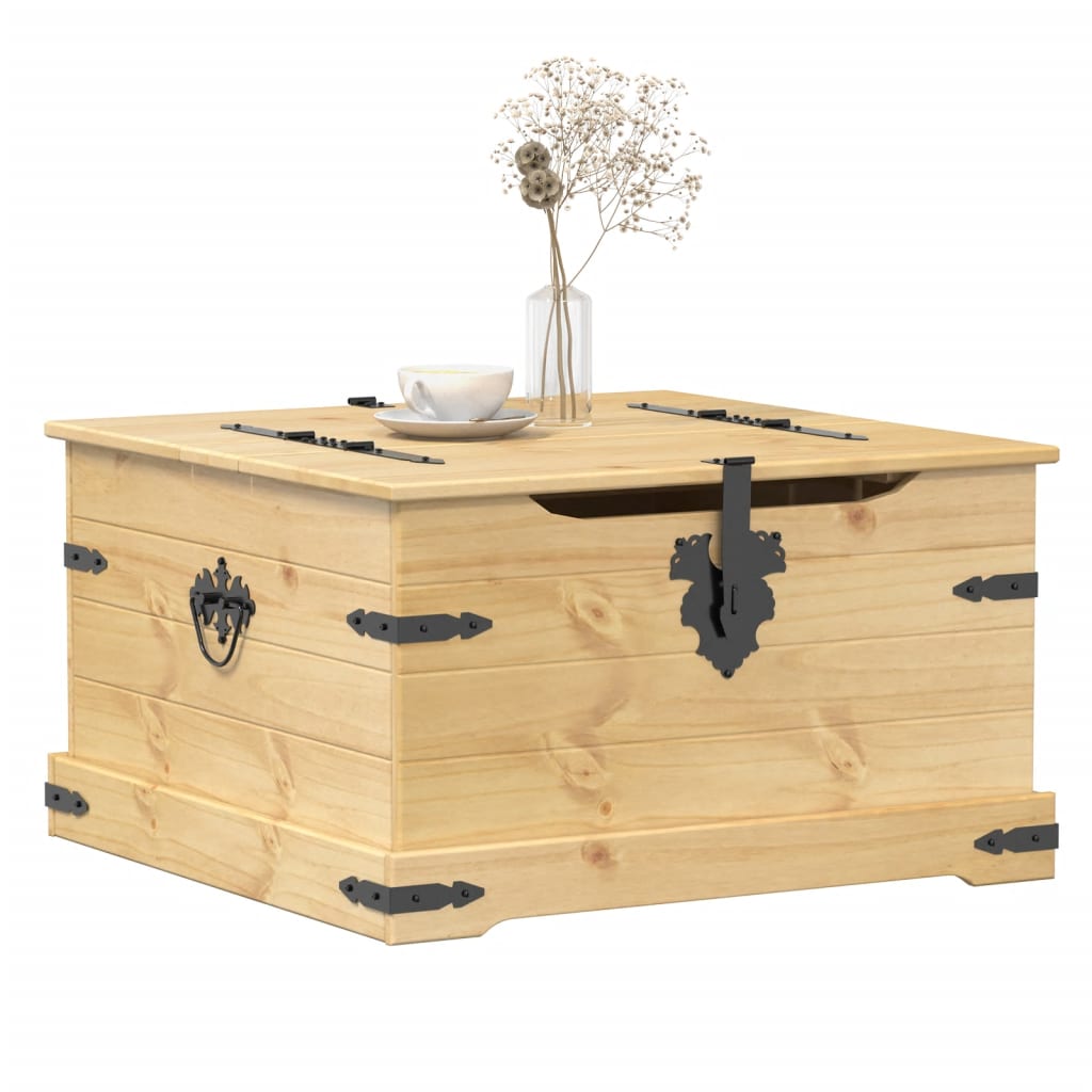 Massivholz Truhe Kiefer 78x78x45 cm