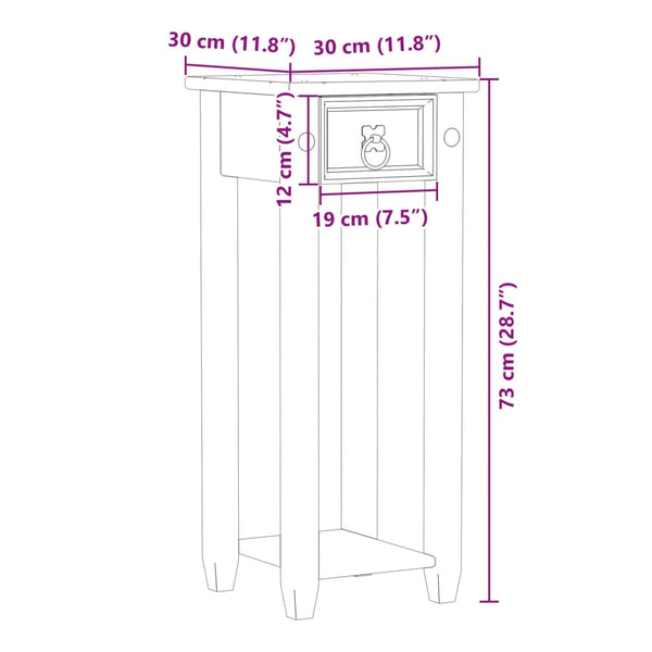 Pflanzenständer Corona Kiefer Massivholz 73cm