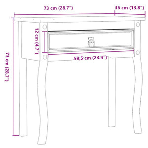 Kiefer Massivholz Konsolentisch 73 cm