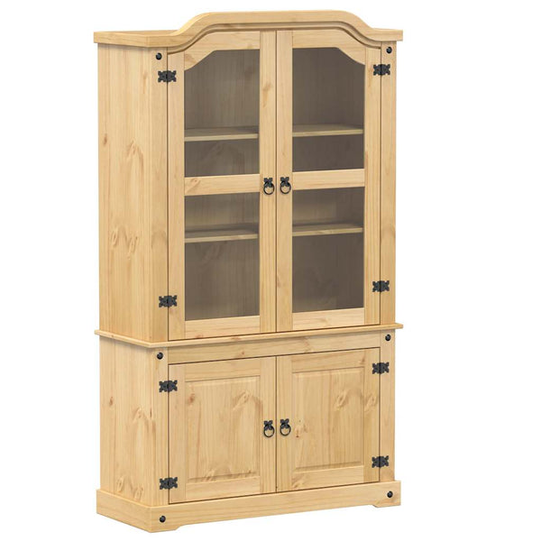 Massive Kiefer Vitrine, 103,5 cm breit