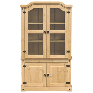Massive Kiefer Vitrine, 103,5 cm breit