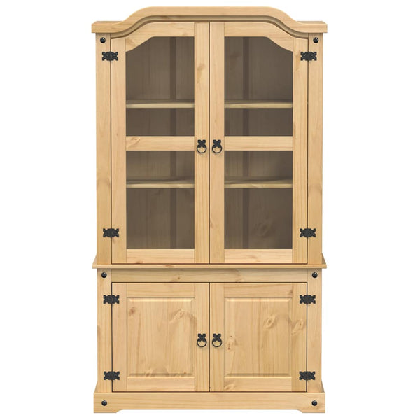 Massive Kiefer Vitrine, 103,5 cm breit