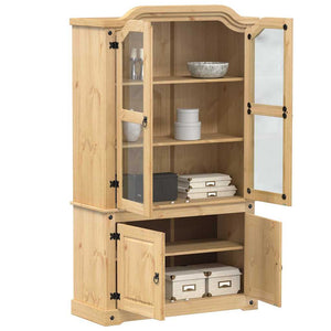 Massive Kiefer Vitrine, 103,5 cm breit