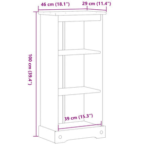 Bücherregal Corona Kiefer Massivholz 46x100 cm