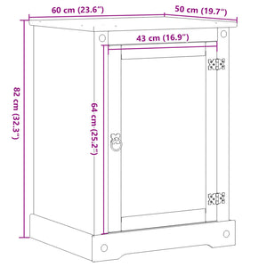 Massivholz Medienschrank Corona Kiefer 60 cm