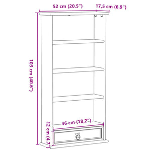 CD-Schrank Kiefer Massivholz 52x103 cm