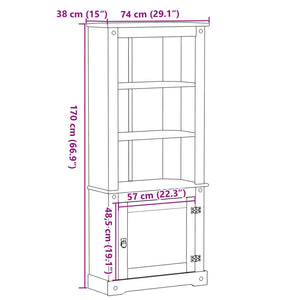Highboard Corona Kiefer Massivholz 74x38x170 cm