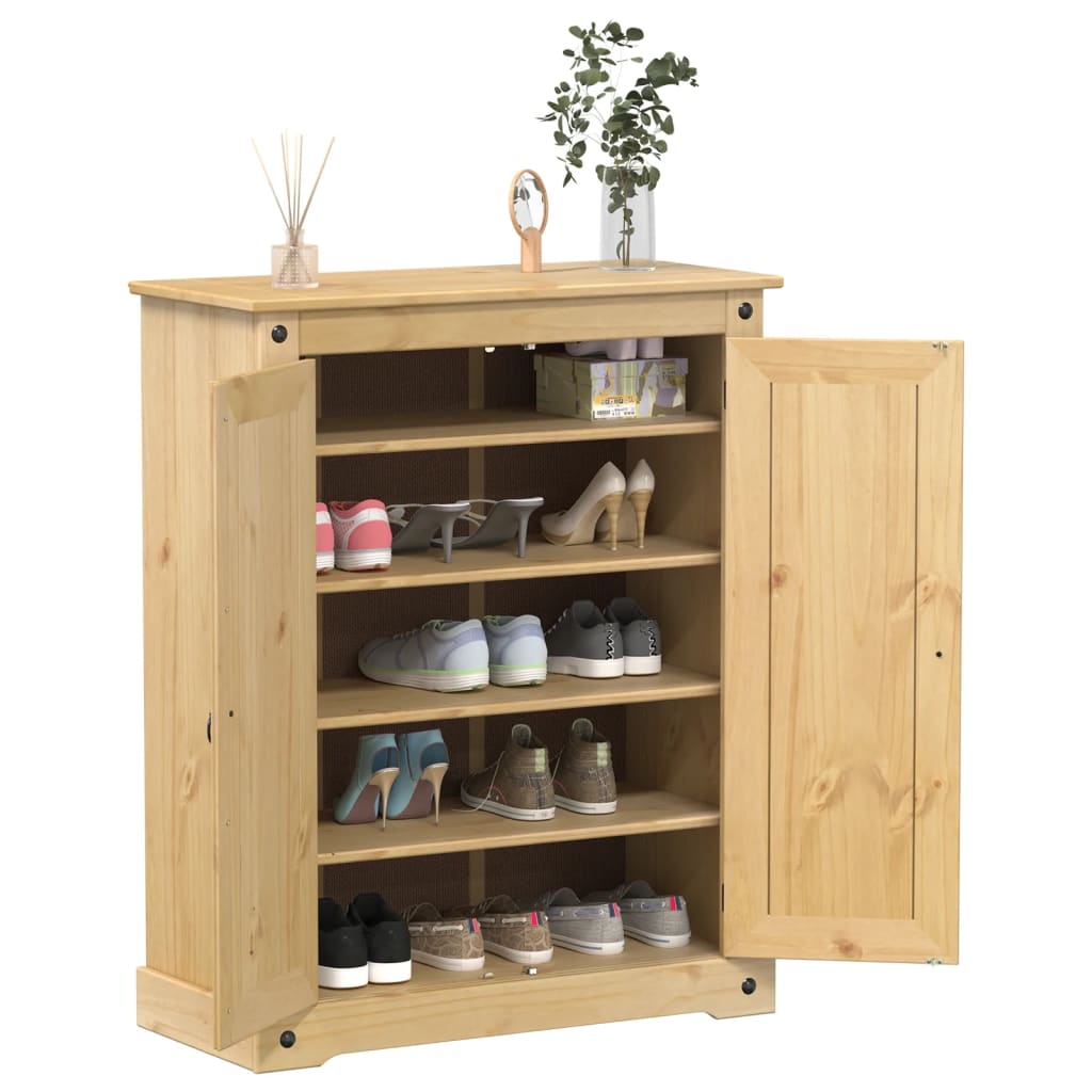 Massivholz Schuhschrank Corona Kiefer 86cm