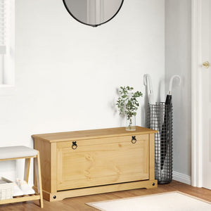 Massivholz Schuhschrank Kiefer, 99 cm