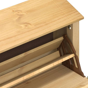 Massivholz Schuhschrank Kiefer, 99 cm