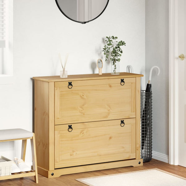 Massivholz Schuhschrank Kiefer 99 cm