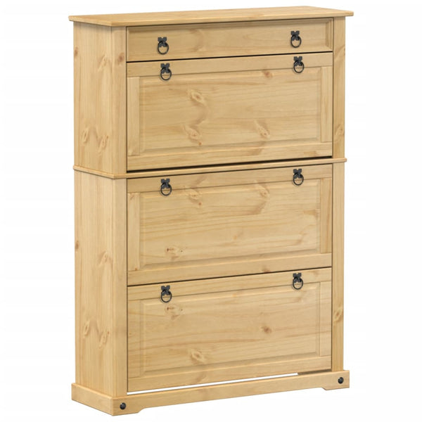 vidaXL Meuble à chaussures Corona 99x32x138 cm Bois de pin massif