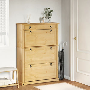 vidaXL Meuble à chaussures Corona 99x32x138 cm Bois de pin massif