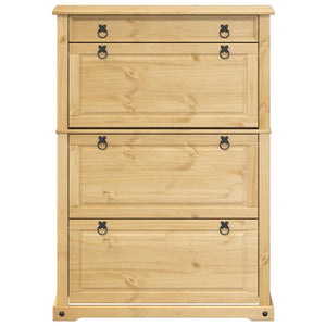 vidaXL Meuble à chaussures Corona 99x32x138 cm Bois de pin massif