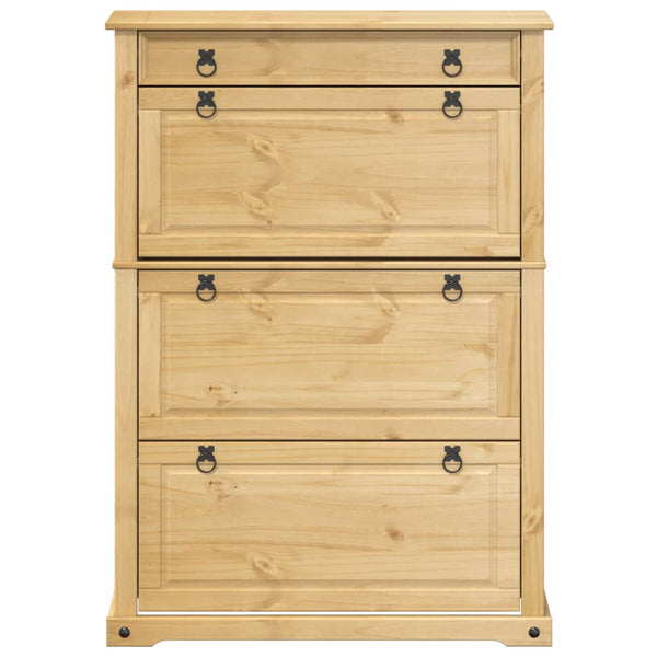 vidaXL Meuble à chaussures Corona 99x32x138 cm Bois de pin massif
