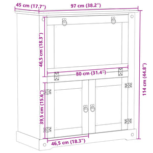 Weinschrank Corona Kiefer Massivholz 97x114 cm