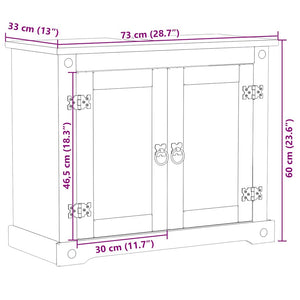 Waschbeckenunterschrank Kiefer Massivholz 73x60 cm