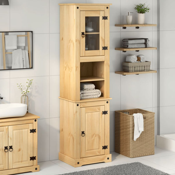 Massivholz Badschrank Kiefer 50x40x185cm