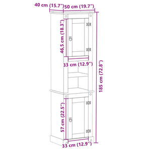 Massivholz Badschrank Kiefer 50x40x185cm