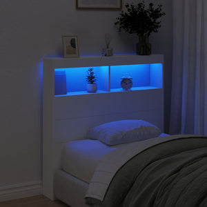 LED Kopfteil mit Ablagen, Weiß, 100 cm