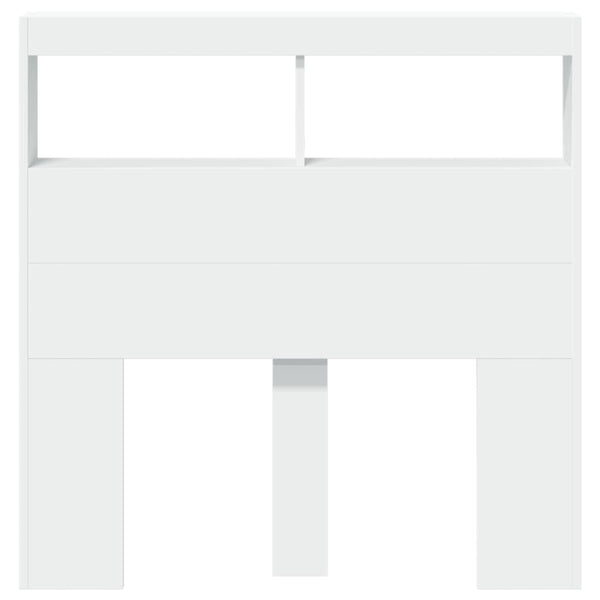 LED Kopfteil mit Ablagen, Weiß, 100 cm